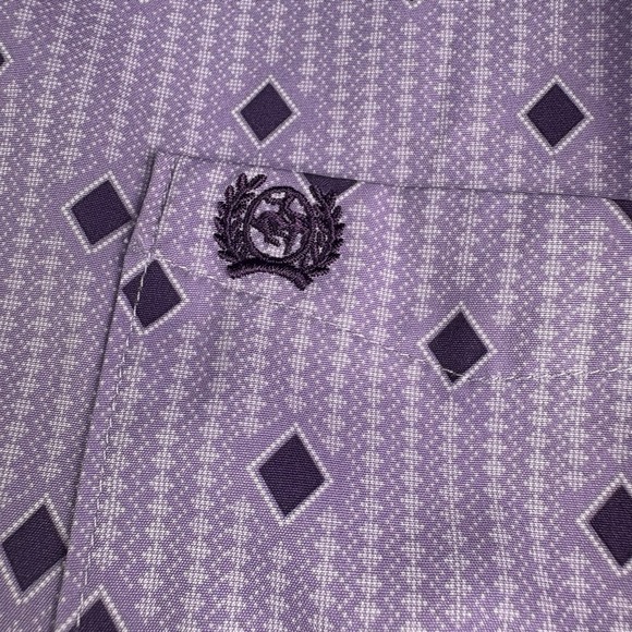 Cinch ARENAFLEX Shirt Womens 2XL Button-Down Purple Diamond Long Sleeve EUC - Picture 4 of 10